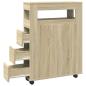 Preview: Schmaler Badschrank mit Rädern Sonoma-Eiche Holzwerkstoff
