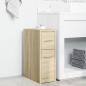 Preview: Badschrank Schmal mit Rollen Sonoma-Eiche Holzwerkstoff