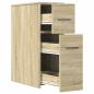Preview: Badschrank Schmal mit Rollen Sonoma-Eiche Holzwerkstoff