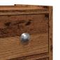 Preview: Badschrank Schmal mit Rollen Altholz-Optik Holzwerkstoff