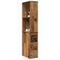 Preview: ARDEBO.de - Badschrank Schmal mit Rollen Altholz-Optik Holzwerkstoff