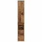 Preview: Badschrank Schmal mit Rollen Altholz-Optik Holzwerkstoff