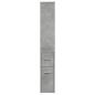 Preview: Badschrank Schmal mit Rollen Betongrau Holzwerkstoff