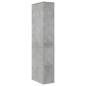 Preview: Badschrank Schmal mit Rollen Betongrau Holzwerkstoff