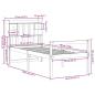 Preview: Massivholzbett mit Regal ohne Matratze Wachsbraun 75x190 cm