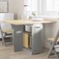 Preview: ARDEBO.de - Butterfly-Esstisch Klappbar Corona Grau Massivholz Kiefer