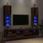 Preview: ARDEBO.de - TV-Schränke mit LED-Leuchten 2 Stk. Altholz-Optik 30,5x30x102cm