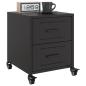 Preview: ARDEBO.de - Nachttische 2 Stk. Schwarz 36x39x43,5 cm Stahl