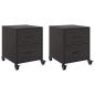 Preview: Nachttische 2 Stk. Schwarz 36x39x43,5 cm Stahl
