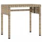 Preview: Sonnenliegen 2 Stk. mit Dach und Tisch Beige Poly Rattan