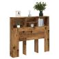 Preview: ARDEBO.de - Bett-Kopfteil mit Ablagen Altholz-Optik 120x19x103,5 cm