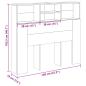 Preview: Bett-Kopfteil mit Ablagen Altholz-Optik 120x19x103,5 cm