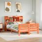 Preview: ARDEBO.de - Massivholzbett mit Regal ohne Matratze Wachsbraun 140x200 cm