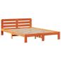 Preview: Massivholzbett mit Regal ohne Matratze Wachsbraun 140x200 cm