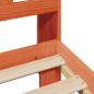 Preview: Massivholzbett mit Regal ohne Matratze Wachsbraun 140x200 cm