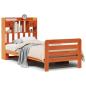 Preview: Massivholzbett mit Regal ohne Matratze Wachsbraun 75x190 cm