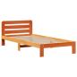 Preview: Massivholzbett mit Regal ohne Matratze Wachsbraun 75x190 cm