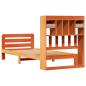 Preview: Massivholzbett mit Regal ohne Matratze Wachsbraun 75x190 cm
