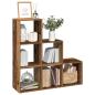 Preview: ARDEBO.de - Raumteiler-Bücherregal 3 Etagen Altholz-Optik 99x29x99 cm