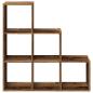 Preview: Raumteiler-Bücherregal 3 Etagen Altholz-Optik 99x29x99 cm