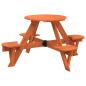 Preview: Picknicktisch für 4 Kinder mit Schirmloch Rund Massivholz Tanne