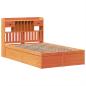 Preview: Massivholzbett ohne Matratze Wachsbraun 135x190 cm Kiefernholz