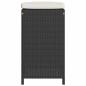 Preview: Garten-Barhocker mit Kissen 2 Stk. Schwarz Poly Rattan