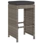 Preview: Garten-Barhocker mit Kissen 4 Stk. Grau Poly Rattan