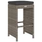 Preview: Garten-Barhocker mit Kissen 4 Stk. Grau Poly Rattan