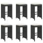 Preview: Garten-Barhocker mit Kissen 6 Stk. Schwarz Poly Rattan