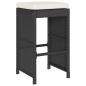 Preview: Garten-Barhocker mit Kissen 6 Stk. Schwarz Poly Rattan