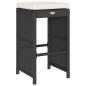 Preview: Garten-Barhocker mit Kissen 6 Stk. Schwarz Poly Rattan