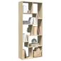 Preview: ARDEBO.de - Raumteiler-Bücherregal Sonoma-Eiche 67x25x161,5cm Holzwerkstoff