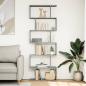 Preview: Raumteiler-Bücherregal 6 Etagen Grau Sonoma 70x24x193 cm