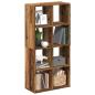 Preview: ARDEBO.de - Raumteiler-Bücherregal Altholz-Optik 69,5x29x137,5 cm