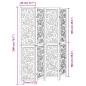 Preview: 4-tlg. Paravent Schwarz Massivholz Paulownia