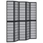 Preview: 5-tlg. Paravent Schwarz Massivholz Paulownia