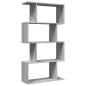 Preview: Raumteiler-Bücherregal 4 Böden Grau Sonoma 70x24x129 cm