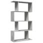 Preview: Raumteiler-Bücherregal 4 Böden Betongrau 70x24x129 cm