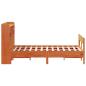 Preview: Massivholzbett mit Regal ohne Matratze Wachsbraun 140x190 cm