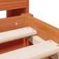Preview: Massivholzbett mit Regal ohne Matratze Wachsbraun 140x190 cm