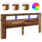 Preview: LED-Kopfteil Altholz-Optik 220x18,5x103,5 cm Holzwerkstoff