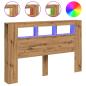 Preview: LED-Kopfteil Artisan-Eiche 160x18,5x103,5 cm Holzwerkstoff