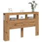Preview: LED-Kopfteil Artisan-Eiche 160x18,5x103,5 cm Holzwerkstoff