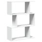 Preview: Raumteiler-Bücherregal 3 Fächer Weiß 70x24x97 cm Holzwerkstoff