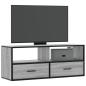 Preview: ARDEBO.de - TV-Schrank Grau Sonoma 100x31x39,5 cm Holzwerkstoff und Metall