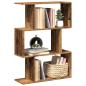Preview: ARDEBO.de - Raumteiler-Bücherregal 3 Fächer Altholz-Optik 70x24x97 cm