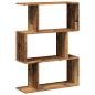 Preview: Raumteiler-Bücherregal 3 Fächer Altholz-Optik 70x24x97 cm