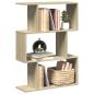 Preview: ARDEBO.de - Raumteiler-Bücherregal 3 Fächer Sonoma-Eiche 70x24x97 cm