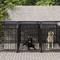 Preview: ARDEBO.de - Outdoor-Hundezwinger mit Dach Stahl 5,63 m²